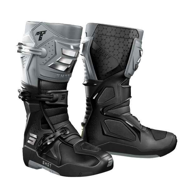 Cross Stiefel SHOT Race 6 Black Grey Chrome