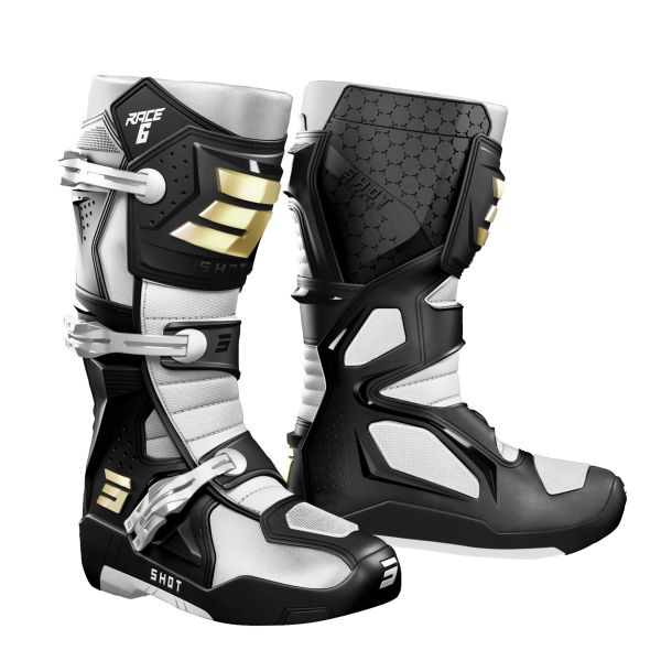Cross Stiefel SHOT Race 6 Black White Gold Cross Stiefel SHOT Race 6 Black White Gold