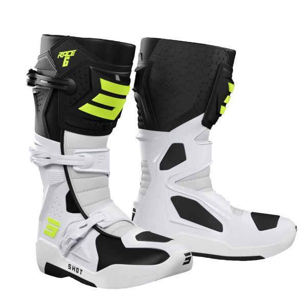 Cross Stiefel SHOT Race 6 Black White Neon Yellow Cross Stiefel SHOT Race 6 Black White Neon Yellow
