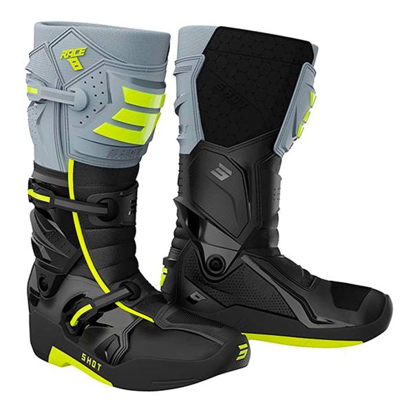 Cross Stiefel SHOT Race 8 Black Neon Yellow