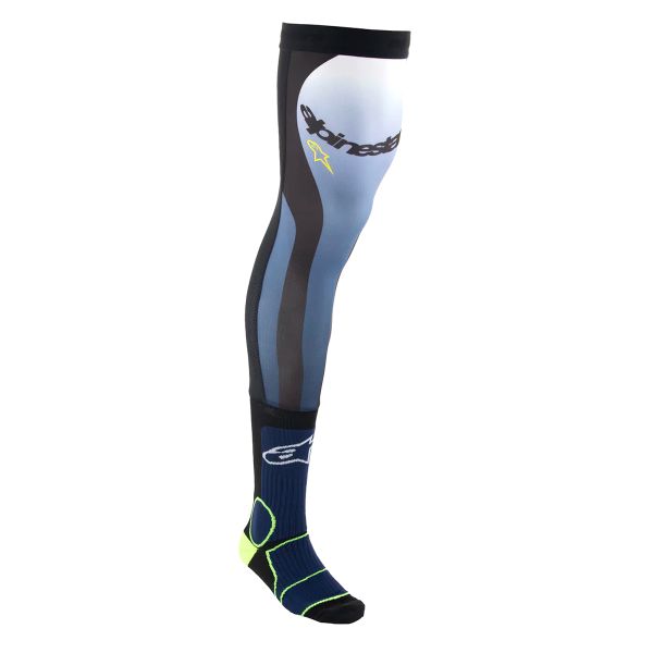 Cross Socken Alpinestars Knee Brace Socks Night Navy Yellow Fluo Cross Socken Alpinestars Knee Brace Socks Night Navy Yellow Fluo