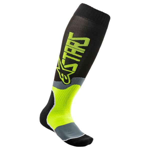Cross Socken Alpinestars Mx Plus-2 Socks Black Yellow Fluo