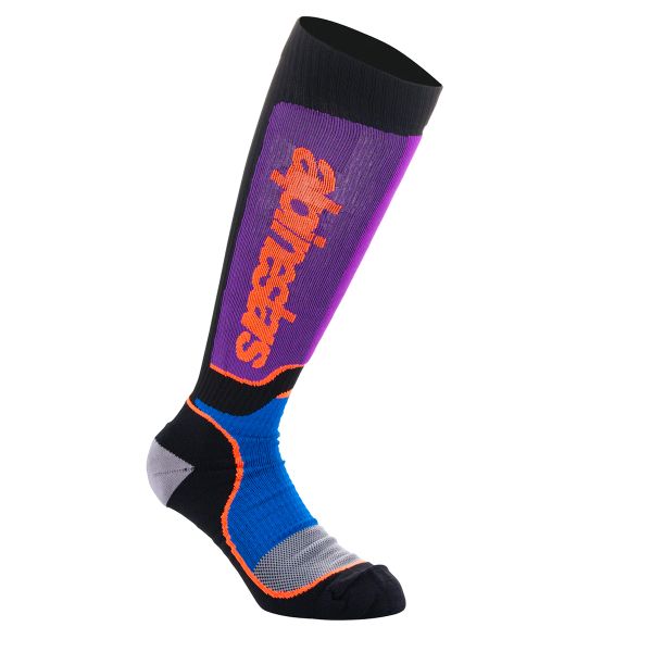 Cross Socken Alpinestars MX Plus Socks Black Royal Blue Purple Cross Socken Alpinestars MX Plus Socks Black Royal Blue Purple