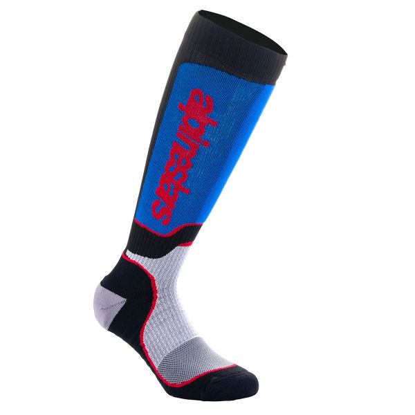 Cross Socken Alpinestars MX Plus Socks Black White Royal Blue Cross Socken Alpinestars MX Plus Socks Black White Royal Blue