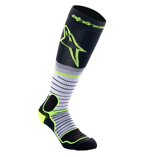 Cross Socken Alpinestars MX Pro Socks Black Grey Yellow Fluo Cross Socken Alpinestars MX Pro Socks Black Grey Yellow Fluo