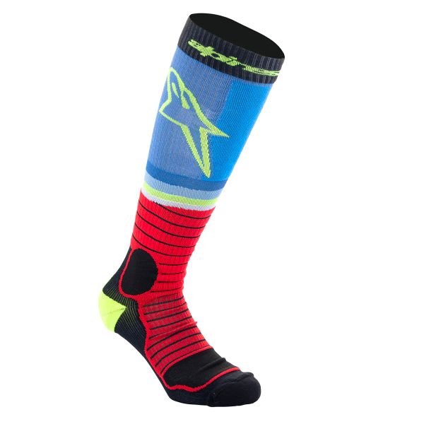 Cross Socken Alpinestars MX Pro Socks Black Red Light Blue Cross Socken Alpinestars MX Pro Socks Black Red Light Blue