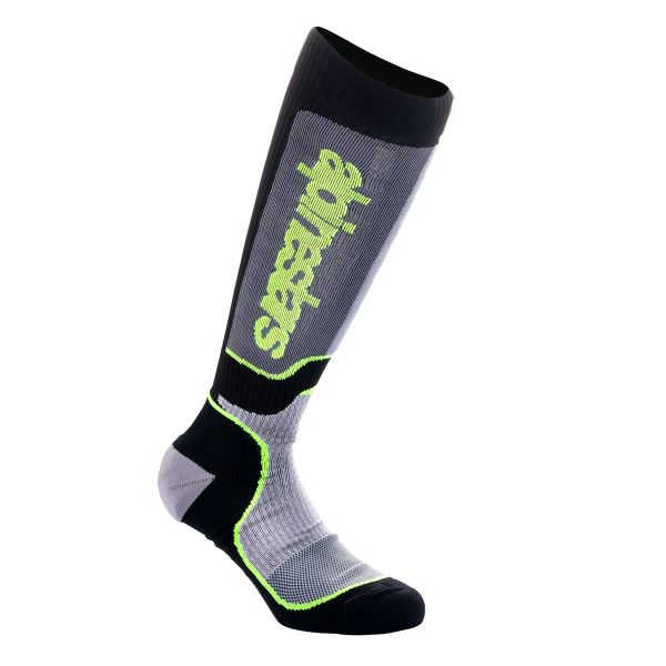 Cross Socken Alpinestars Youth MX Plus Black Grey Yellow Fluo Cross Socken Alpinestars Youth MX Plus Black Grey Yellow Fluo