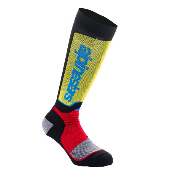 Cross Socken Alpinestars Youth MX Plus Black Red Light Blue