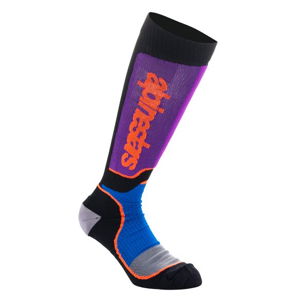 Cross Socken Alpinestars Youth MX Plus Black Royal Blue Purple Cross Socken Alpinestars Youth MX Plus Black Royal Blue Purple