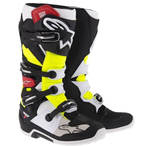 Cross Stiefel Alpinestars TECH 7 Black Red Yellow