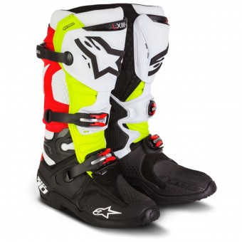 Cross Stiefel Alpinestars Tech 10 Black Yellow Fluo Red