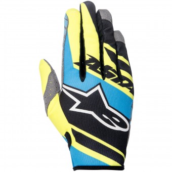 Cross Handschuhe Alpinestars Racer Supermatic Black Blue Yellow - Kinder Cross Handschuhe Alpinestars Racer Supermatic Black Blue Yellow - Kinder