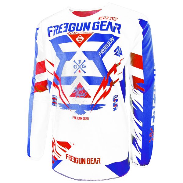 Cross Trikot Freegun Devo Trooper Blue Red - Kinder