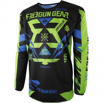 Cross Trikot Freegun Devo Trooper Green Blue - Kinder Cross Trikot Freegun Devo Trooper Green Blue - Kinder