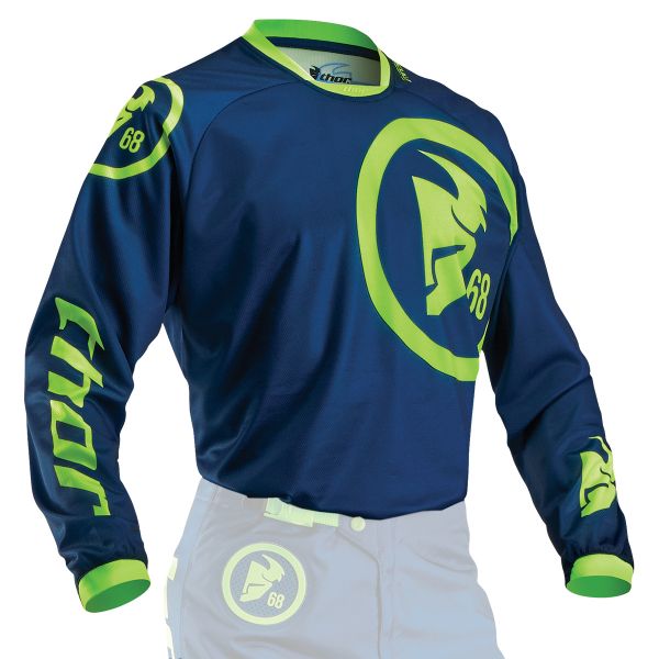 Cross Trikot Thor Phase Gasket Navy Lime - Kinder