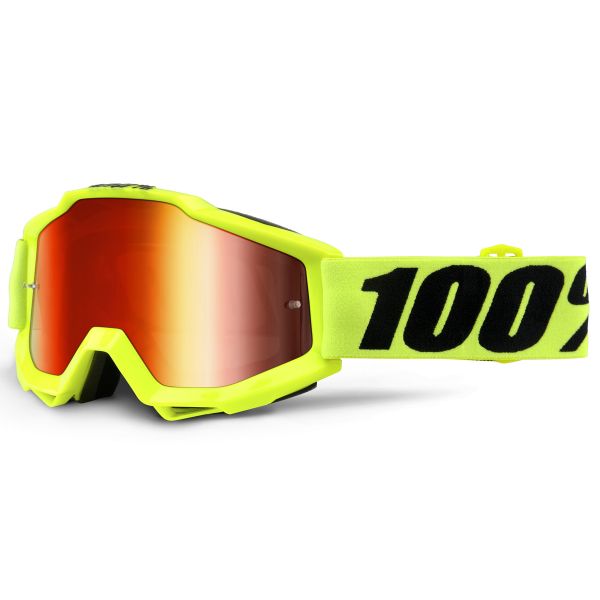 Crossbrille 100% Accuri Fluo Yellow Mirror Red Lens - Kinder