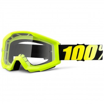 Crossbrille 100% Strata Neon Yellow Clear Lens - Kinder Crossbrille 100% Strata Neon Yellow Clear Lens - Kinder