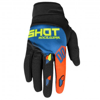Cross Handschuhe SHOT Contact Trust Deep Blue Neon Orange CE