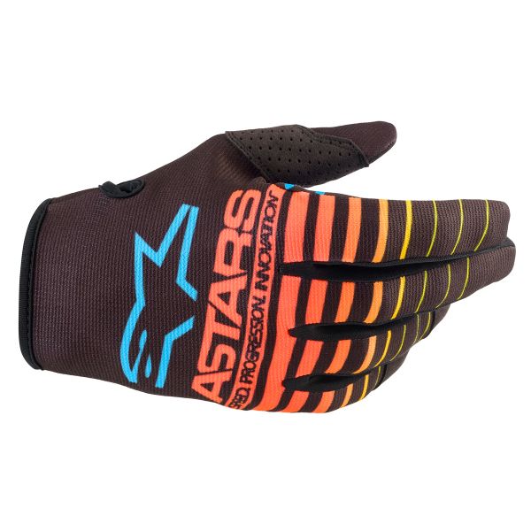 Cross Handschuhe Alpinestars Radar Glove Black Yellow Fluo Coral Kid