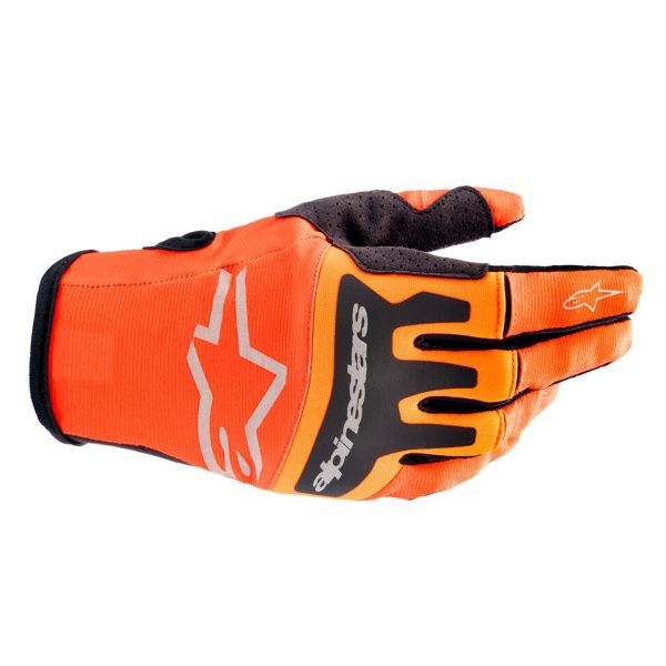 Cross Handschuhe Alpinestars Techstar Gloves Hot Orange Black
