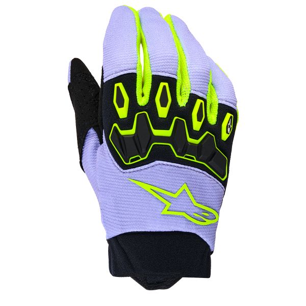Cross Handschuhe Alpinestars Youth & Kids Full Bore V2 Gloves Purple Yellow Fluo