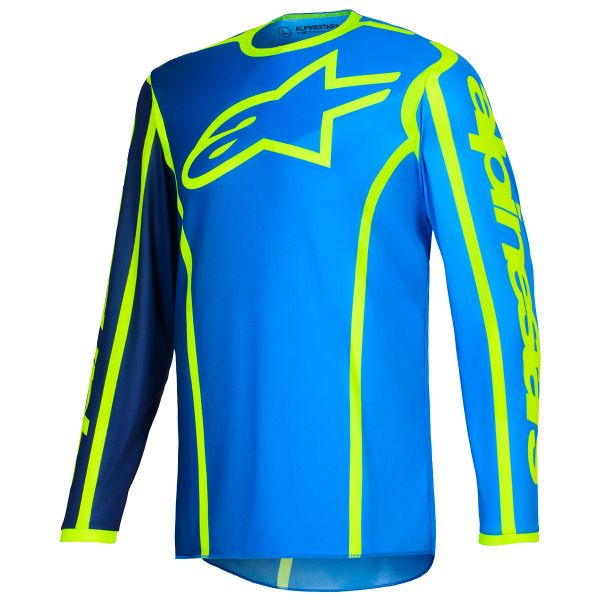 Cross Trikot Alpinestars Fluid Apex Jersey Blue Yellow Fluo