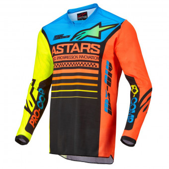 Cross Trikot Alpinestars Racer Compass Black Yellow Fluo Coral Kid