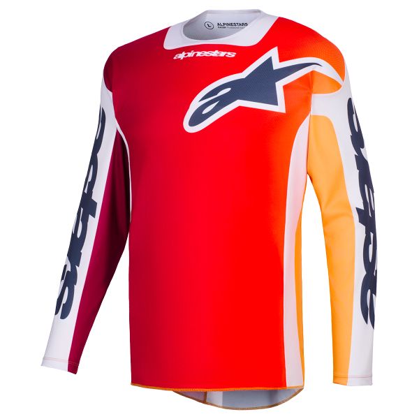 Cross Trikot Alpinestars Racer Portl Jersey Red Light Gray Dark Gray