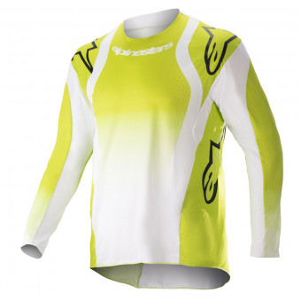 Cross Trikot Alpinestars Racer Push Yellow Fluo White Kid