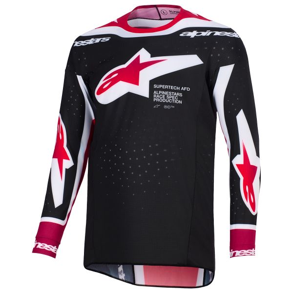 Cross Trikot Alpinestars Supertech Pro Vista Jersey Black Red White