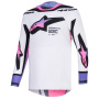 Cross Trikot Alpinestars Supertech Pro Vista Jersey White Purple Black