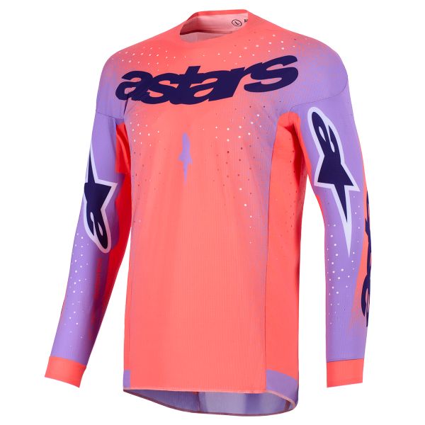 Cross Trikot Alpinestars Supertech Scenz Jersey Hot Coral Purple