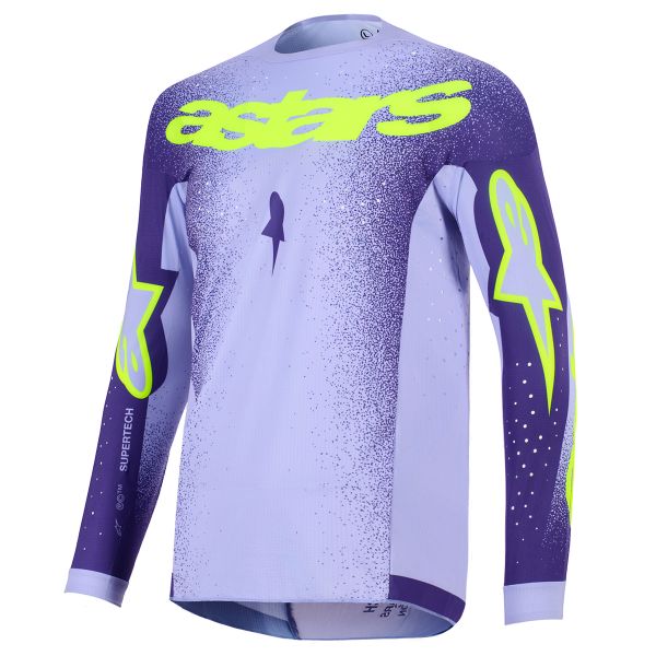 Cross Trikot Alpinestars Supertech Scenz Jersey Purple Yellow Fluo