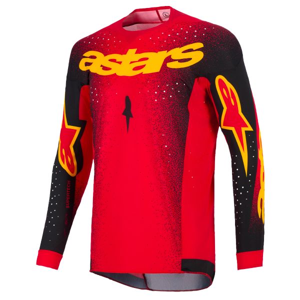 Cross Trikot Alpinestars Supertech Scenz Jersey Red Black Yellow
