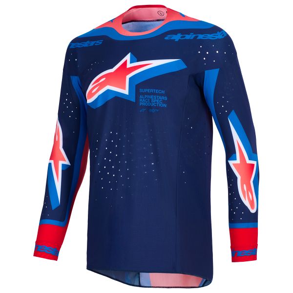 Cross Trikot Alpinestars Supertech Vista Jersey Dark Navy Hot Coral Cobalt