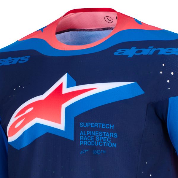 Alpinestars Supertech Vista Jersey Dark Navy Hot Coral Cobalt