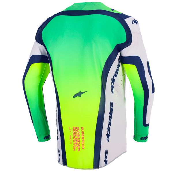 Alpinestars Supertech Vista Jersey Light Gray Yellow Fluo Blue