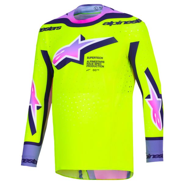 Cross Trikot Alpinestars Supertech Vista Jersey Yellow Purple Black