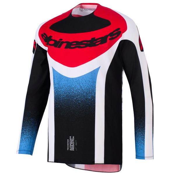 Cross Trikot Alpinestars Techstar Knif Jersey Black White Red