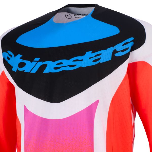 Alpinestars Techstar Knif Jersey Light Gray Orange Fluo Black