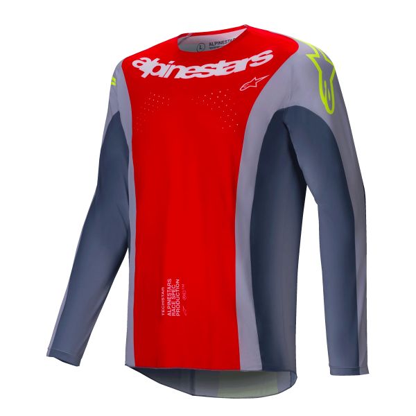Cross Trikot Alpinestars Techstar Melt Bright Red Gray Cross Trikot Alpinestars Techstar Melt Bright Red Gray