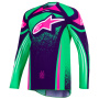 Cross Trikot Alpinestars Techstar Nomur Jersey Deep Purple Green Pink Fluo