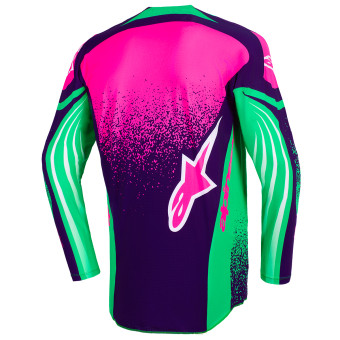 Alpinestars Techstar Nomur Jersey Deep Purple Green Pink Fluo