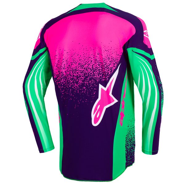 Alpinestars Techstar Nomur Jersey Deep Purple Green Pink Fluo