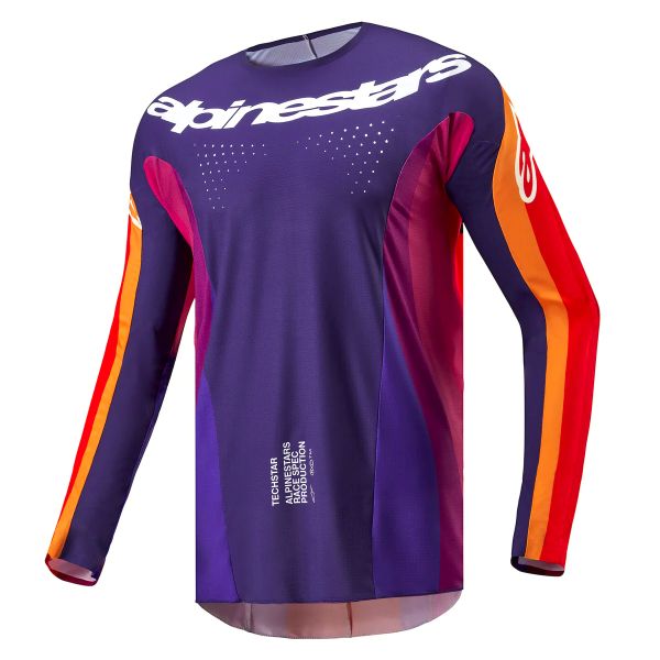 Cross Trikot Alpinestars Techstar Pneuma Deep Purple Orange Deep Blue