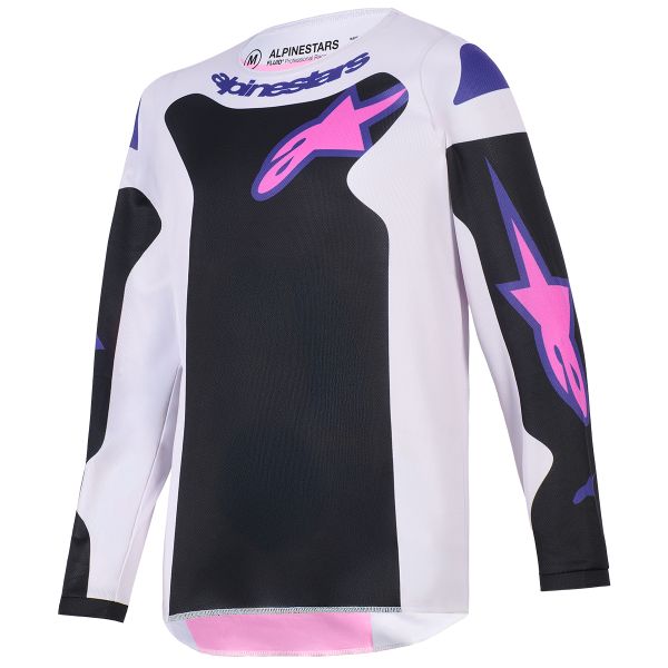 Cross Trikot Alpinestars Youth Fluid Grid Jersey Black Light Gray Purple