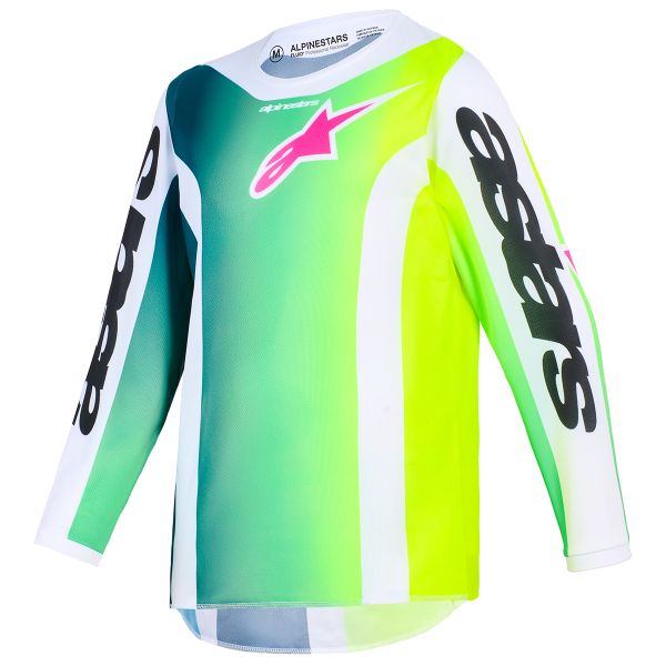 Cross Trikot Alpinestars Youth Fluid Portl Jersey Green White Black