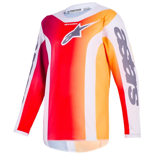 Cross Trikot Alpinestars Youth Fluid Portl Jersey Red Light Gray Dark Gray