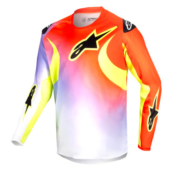 Cross Trikot Alpinestars Youth Racer Lucent White Neon Red Yellow Fluo