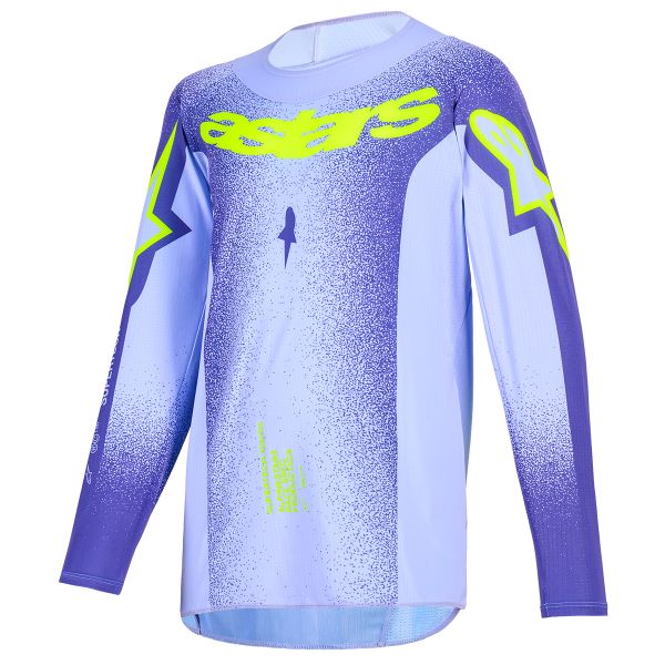 Cross Trikot Alpinestars Youth Supertech Scenz Jersey Purple Yellow Fluo